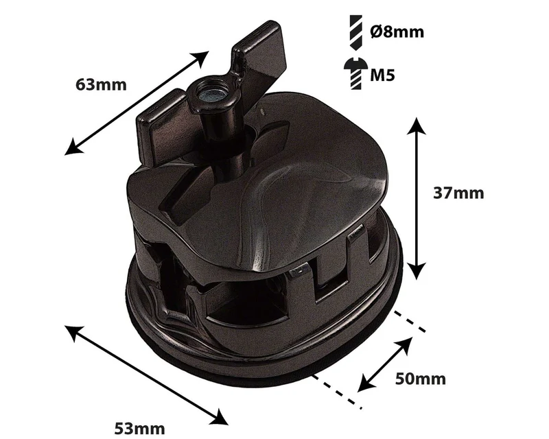 TB9Bk - Coquille Carrée Deluxe Support Tom Noir 50mm (X1)