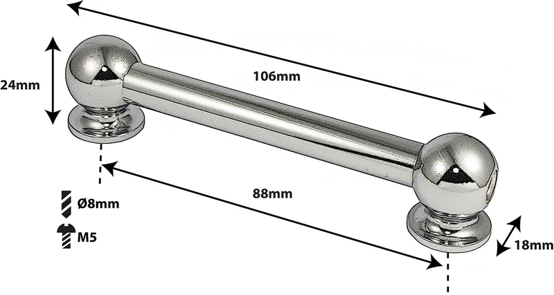 TL10D88 Coquille Tube 88mm Double Tirant (X1)