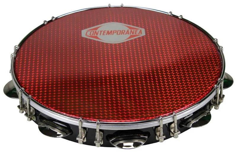 C-PF12-01BR - Pandeiro 12" Noir - Peau Rouge