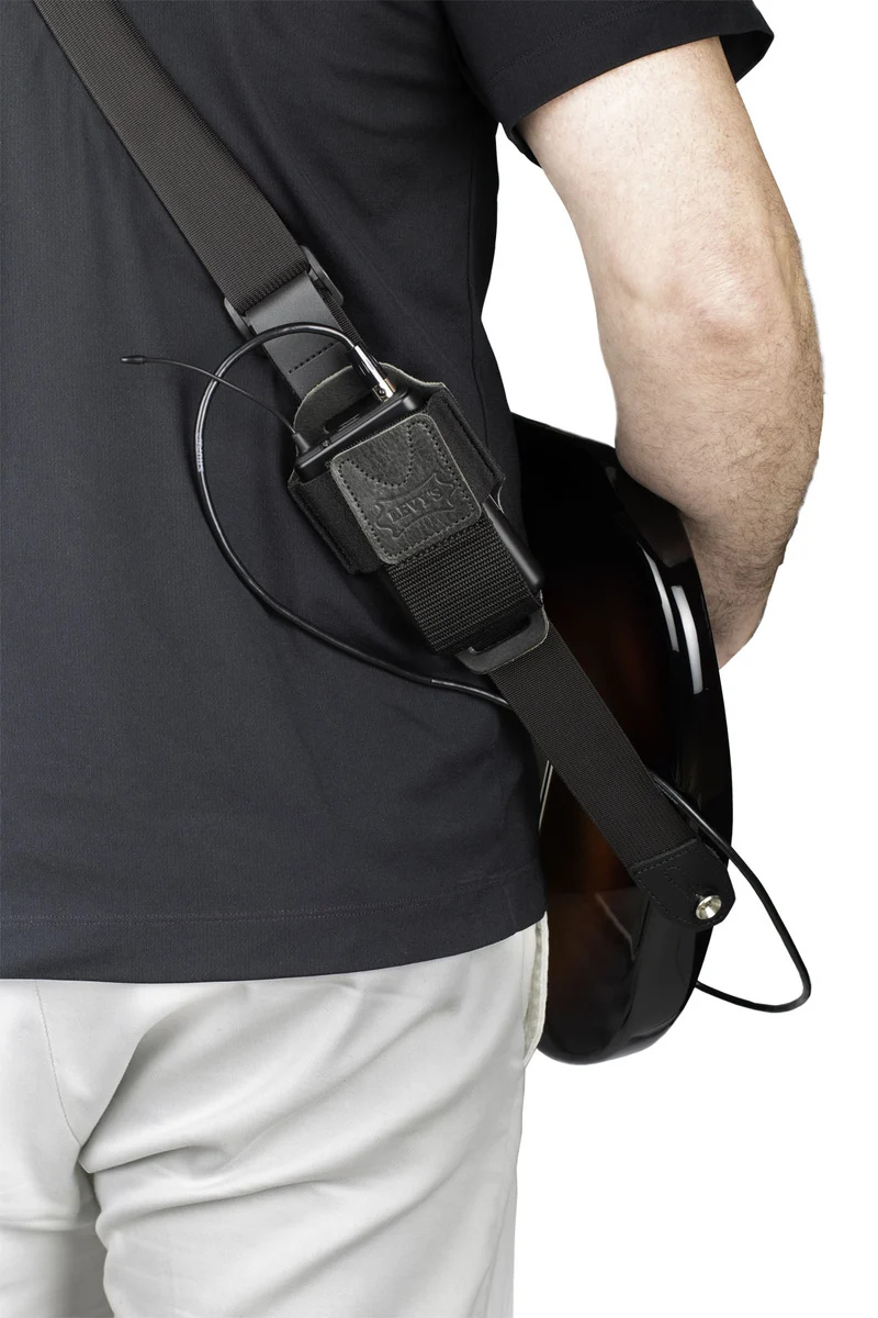 MM14-BLK Etui Emetteur Guitare Cuir Black Black