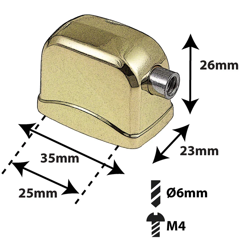 L17BD-BR - Coquille Grosse Caisse - 25mm Dorée (X1)