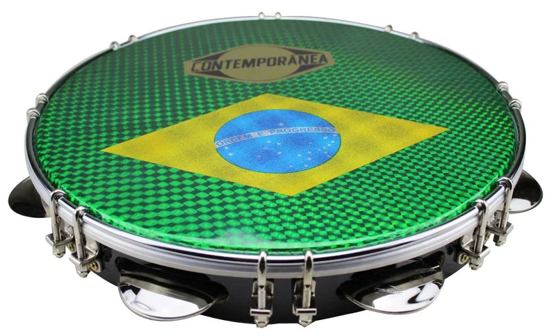 C-PL10-01B - Pandeiro 10" Noir - Drapeau Brésil