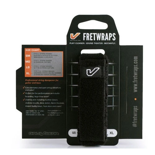 FRETWRAPS STRING MUTER- 1 PACK BLACK (LARGE)