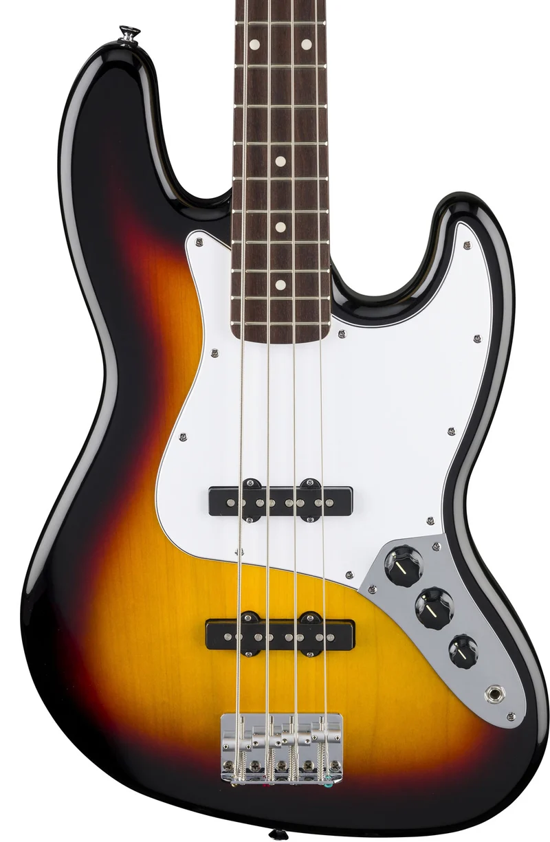 Standard Jazz Bass LRL White Pickguard 3-Color Sunburst