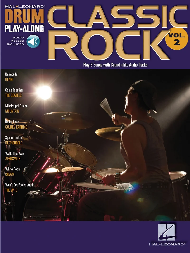 Drum Play Along Vol.02 Classic Rock + Audio En Ligne