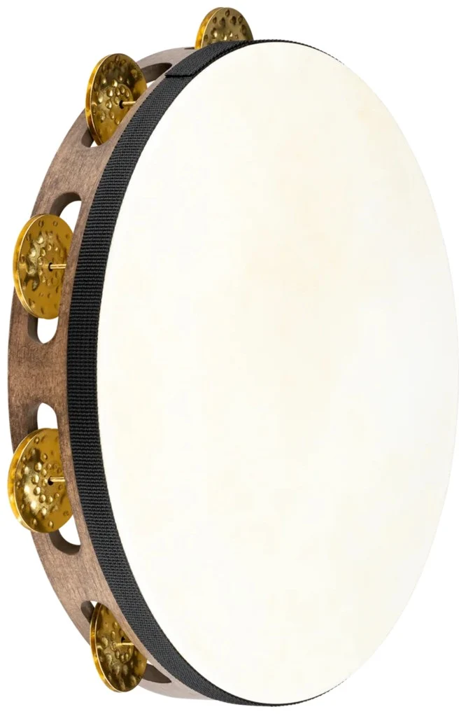TAH1VWB - Tambourin Vintage Bois Avec Peau - Cymbalettes laiton