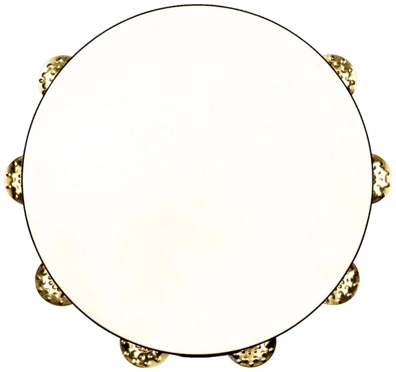 TAH1VWB - Tambourin Vintage Bois Avec Peau - Cymbalettes laiton