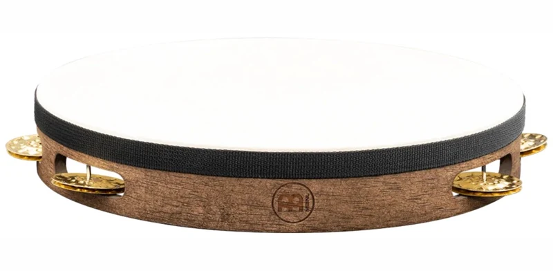 TAH1VWB - Tambourin Vintage Bois Avec Peau - Cymbalettes laiton
