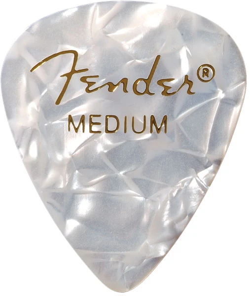 Premium Celluloid 351 Shape Picks Medium White Moto 12 Pack