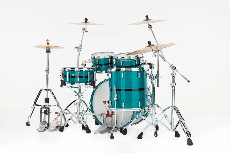 Masters Maple Pure Stage 22 Optimount Aqua Turquoise Stripe