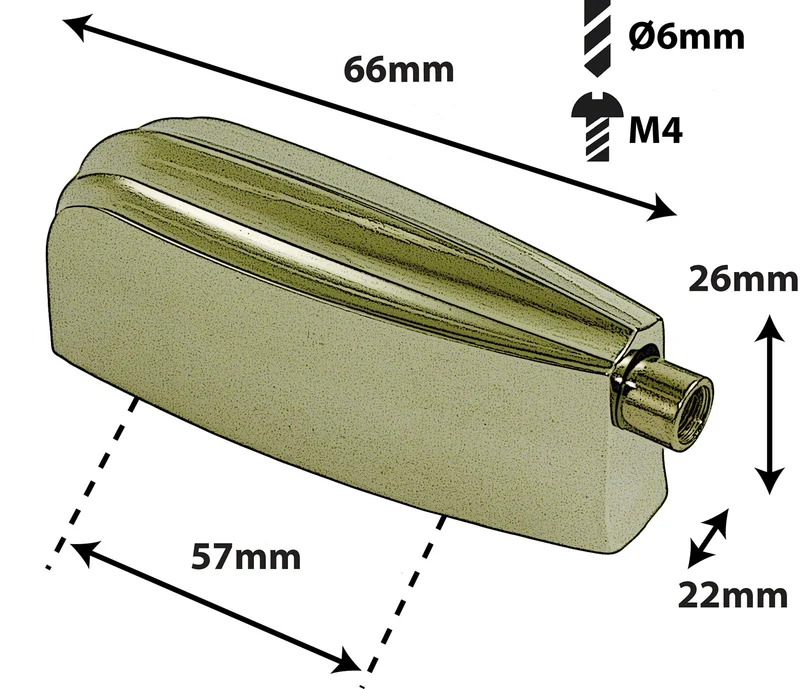 L16BD-BR - Coquille Grosse Caisse - 57mm Dorée (X1)