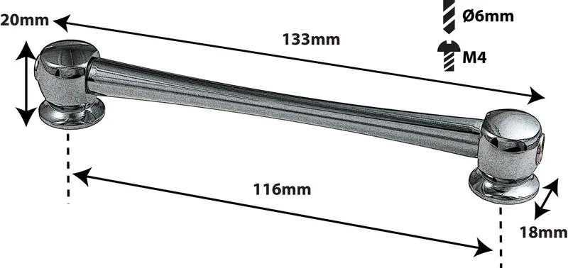 TL11D116-Bk Coquille Tube 116mm Noir Double Tirant X1