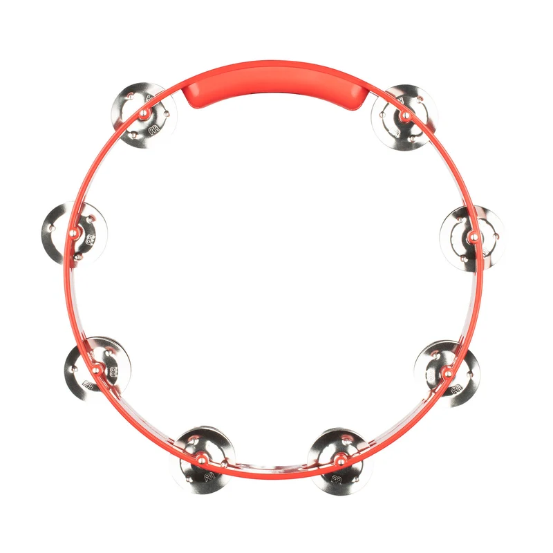 HTT10R - Tambourin Abs Rouge 25CM 1 Rangée de Cymbalette