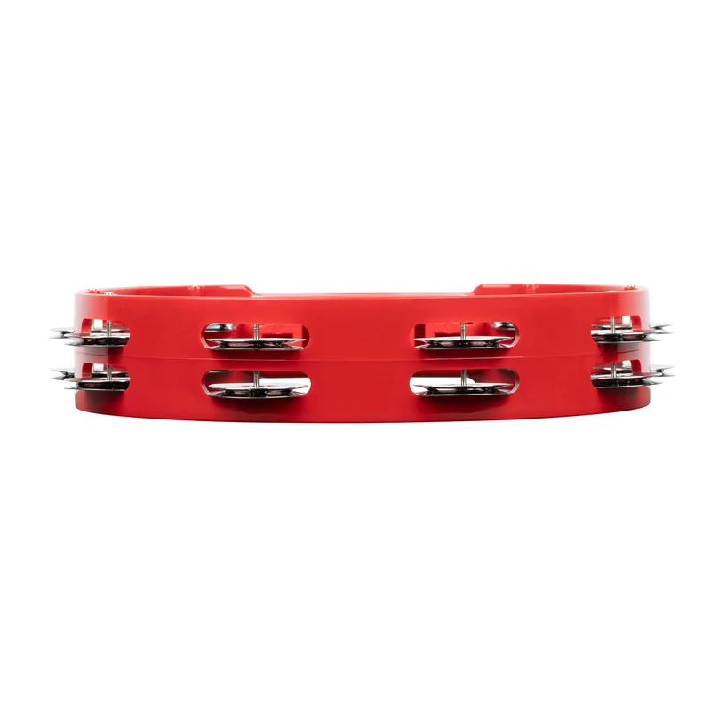 HTT10R - Tambourin Abs Rouge 25CM 1 Rangée de Cymbalette