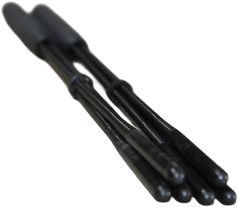 Baguette de tamborim 3 brins évasés noire, 36cm - dure