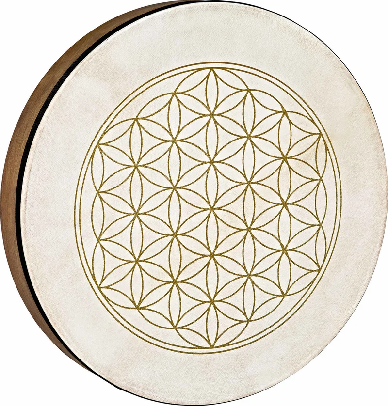 Tambour 16" / 40,6 Cm - Marron - Fleur De Vie