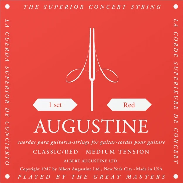 Jeu de cordes guitare classique AUGUSTINE Classic Rouge – Tirant Normal