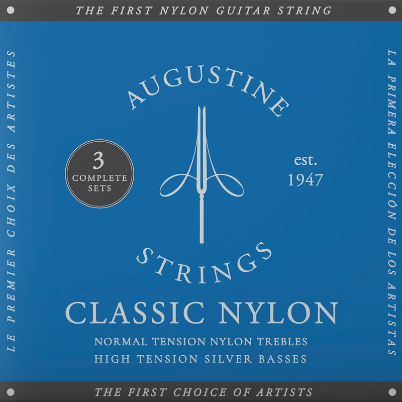 Pack de 3 jeux de cordes guitare classique AUGUSTINE Classic Bleu – Tirant Fort