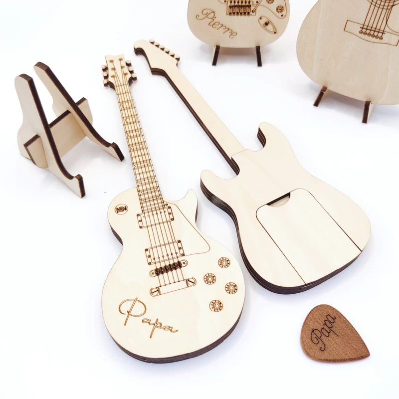 Boîte guitare personnalisé et médiators électrique ou acoustique