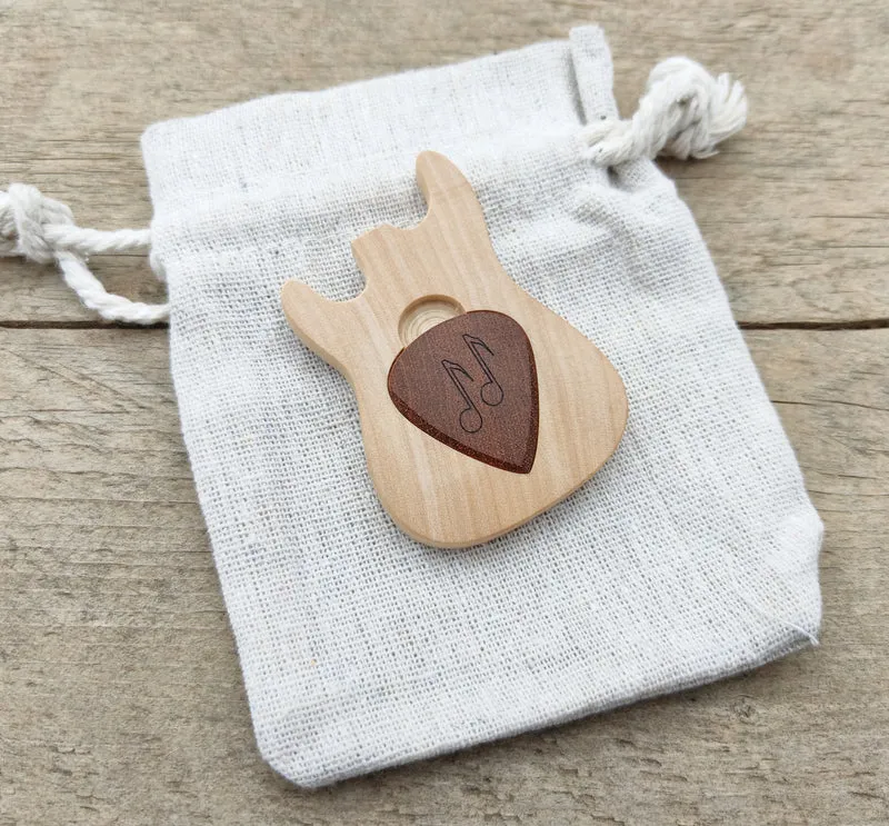 Boîte en forme de guitare avec son médiator – Le cadeau parfait pour les musiciens