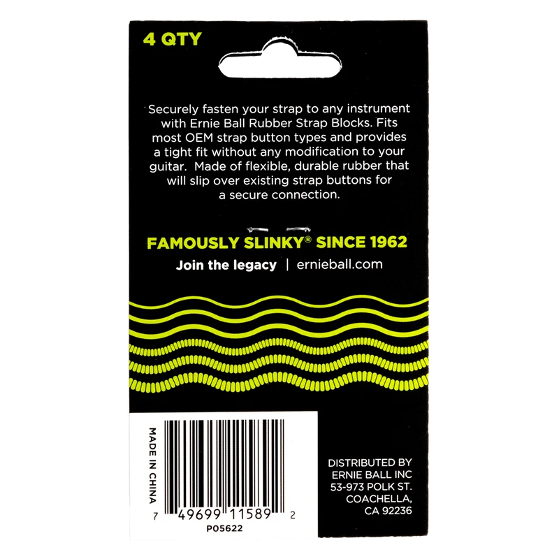 Strap Blocks verts – Pack de 4 ERNIE BALL 5622