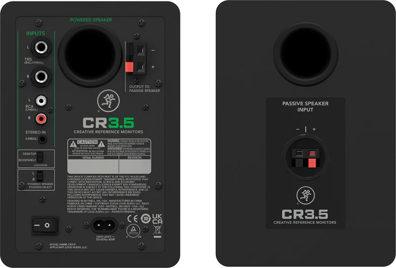 Enceintes de monitoring MACKIE CR3.5 – Actives 3,5" avec contrôle de tonalité (La paire)