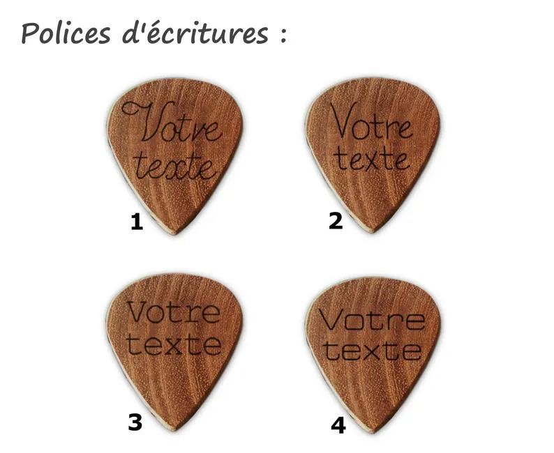 Médiator acajou motif coeur