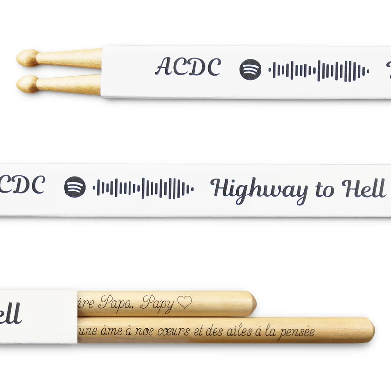 Baguettes de batterie 5A personnalisées - Cadeau unique pour batteur