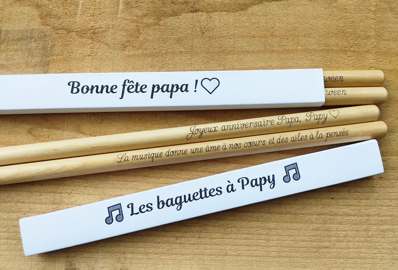 Baguettes de batterie 5A personnalisées - Cadeau unique pour batteur