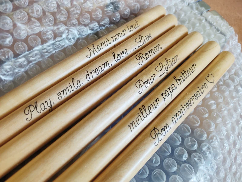 Baguettes de batterie 5A personnalisées - Cadeau unique pour batteur