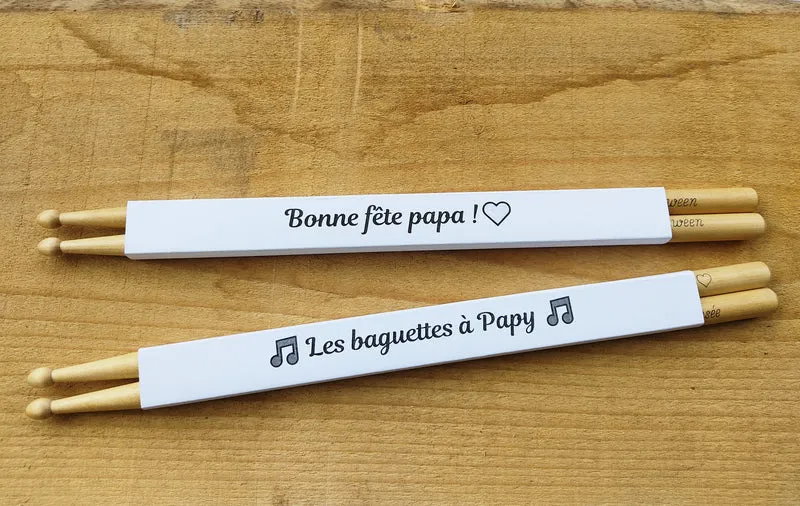 Baguettes de batterie 5A personnalisées - Cadeau unique pour batteur