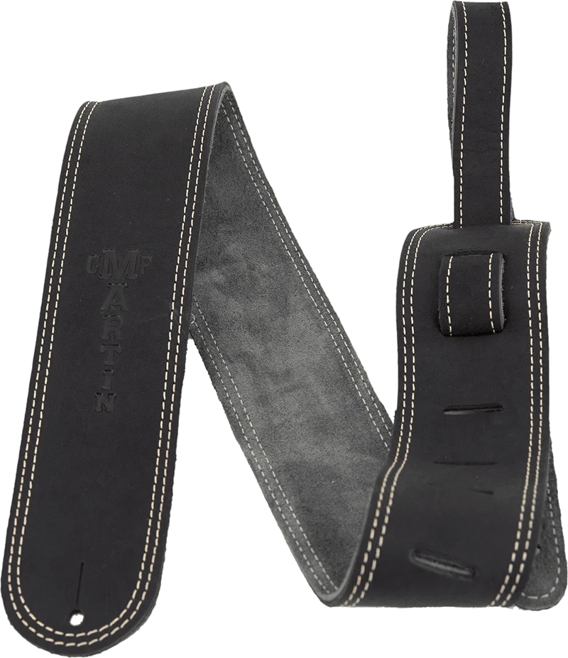 Courroie guitare cuir noir doublée suède MARTIN A0013