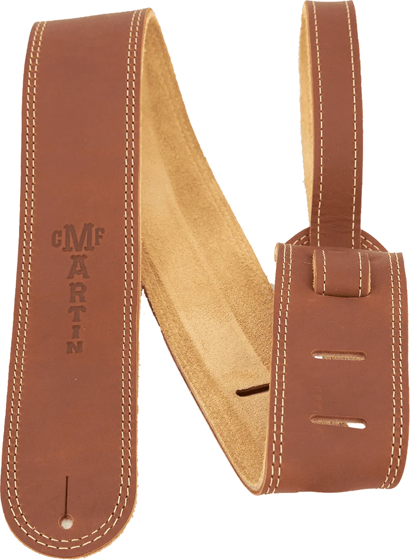 Courroie guitare cuir noir doublée suède MARTIN A0012