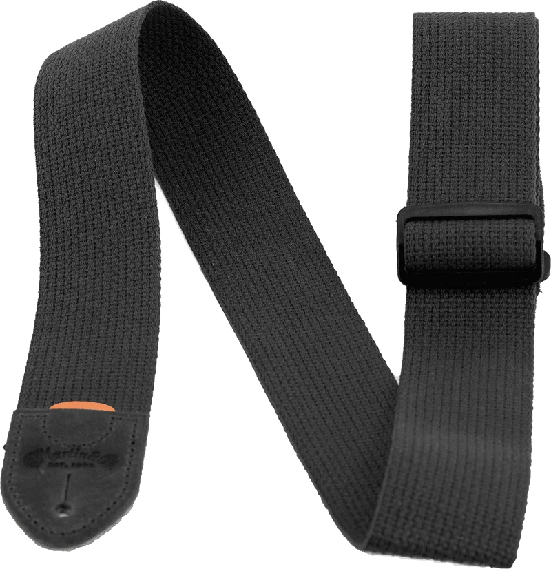 Courroie guitare MARTIN A0104 – Tissu noir avec attaches en cuir