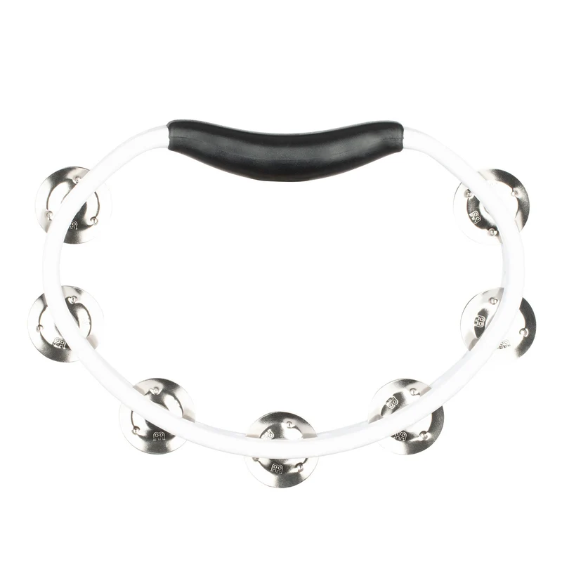 HTWH - Tambourin Abs Demi Lune 1 Rangée de Cymbalette Blanc
