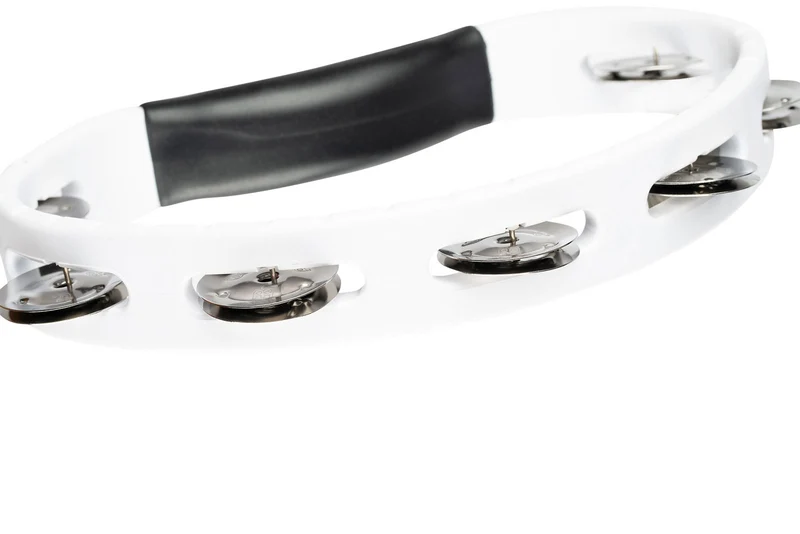 HTWH - Tambourin Abs Demi Lune 1 Rangée de Cymbalette Blanc