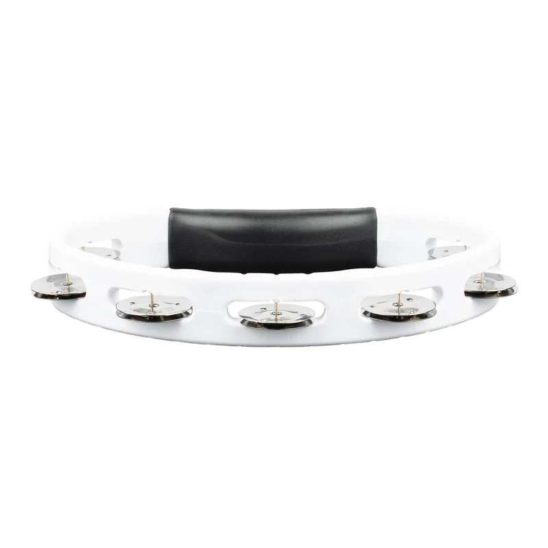 HTWH - Tambourin Abs Demi Lune 1 Rangée de Cymbalette Blanc
