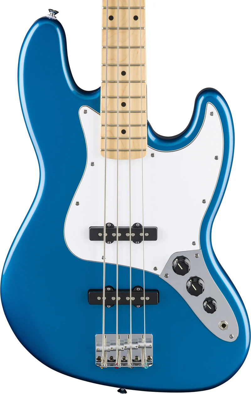 Standard Jazz Bass MN White Pickguard Aqua Marine Metallic