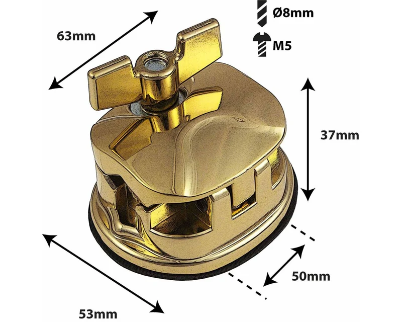 Coquille Carrée Deluxe Support Tom Dorée 50mm (X1)