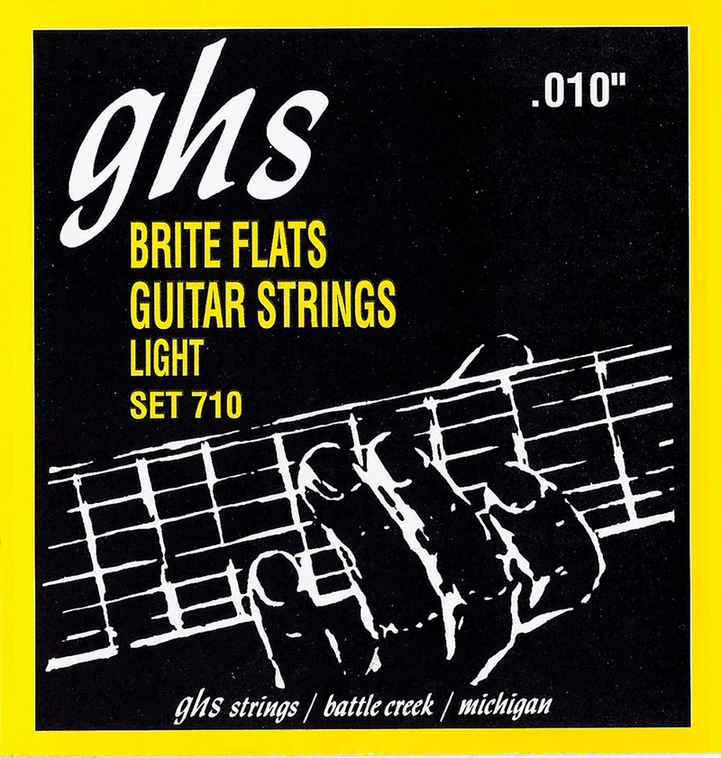 Jeu de cordes guitare électrique GHS 710 Brite Flats – Filets plats Light 09-46