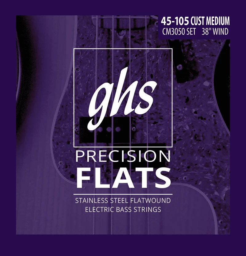 Jeu de cordes basse électrique GHS 3050CM Precision Flats Custom Medium 45-105