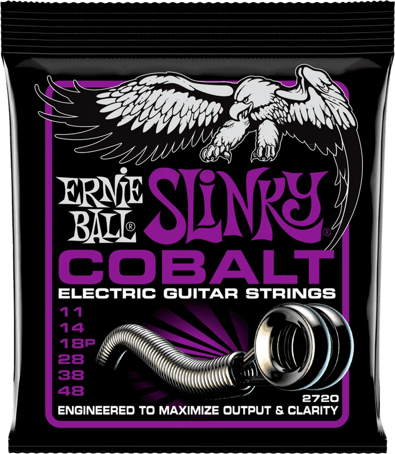 Jeu de cordes guitare électrique ERNIE BALL 2720 Slinky Cobalt Power Slinky 11-48