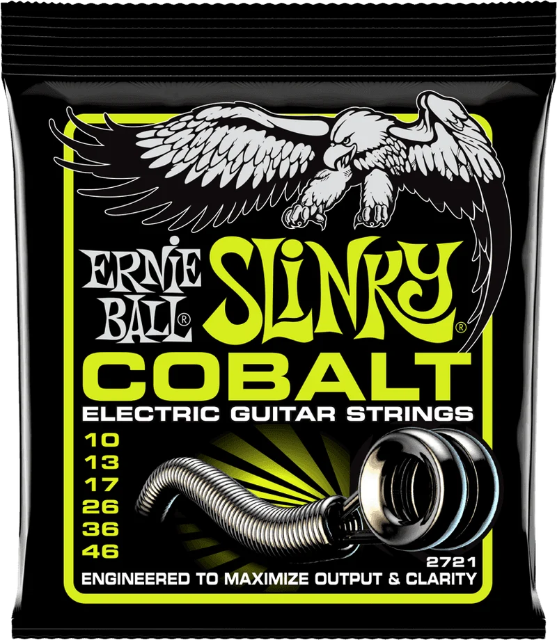 Ernie Ball 2721 Cobalt Regular Slinky 10-46 – Jeu de cordes pour guitare électrique