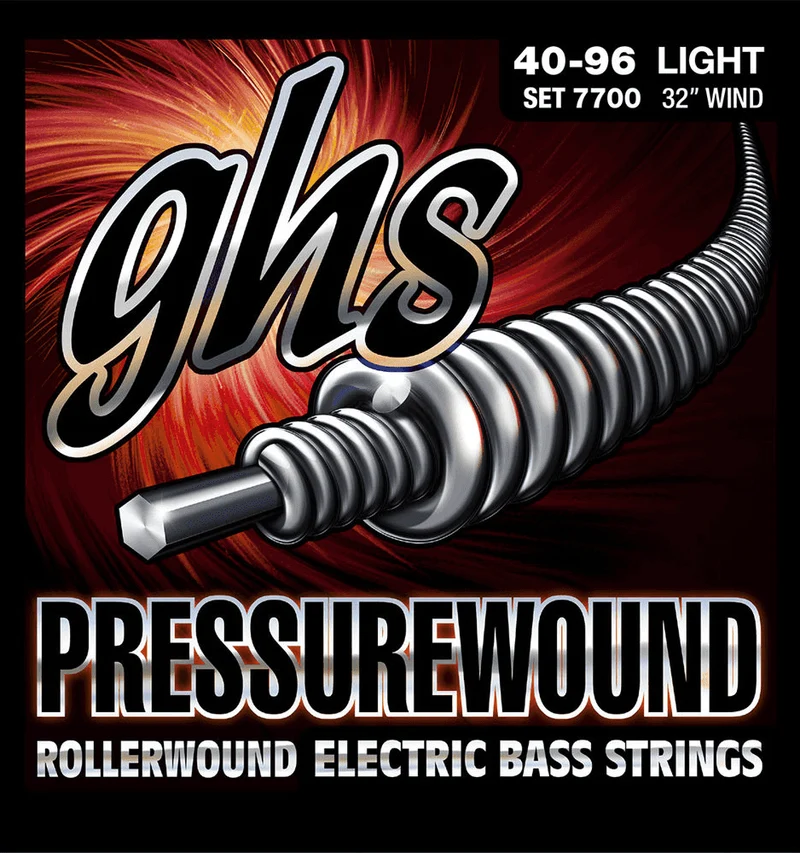 Jeu de cordes basse électrique GHS M7700 Pressurewound Short Scale Light 40-96