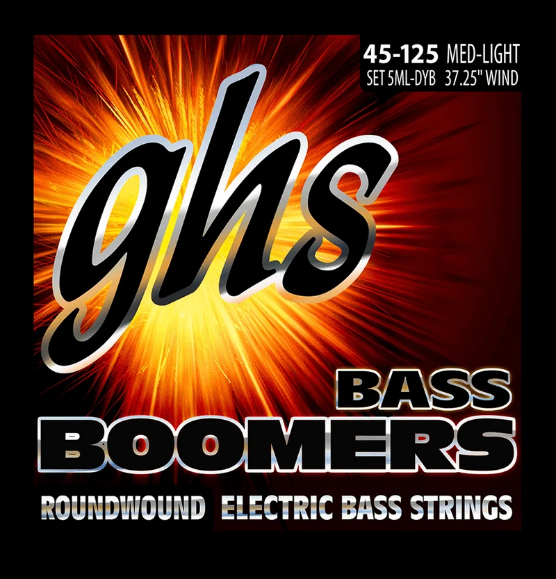 Jeu de cordes pour basse électrique GHS 5ML-DYB Boomers – 45-125 Medium Light