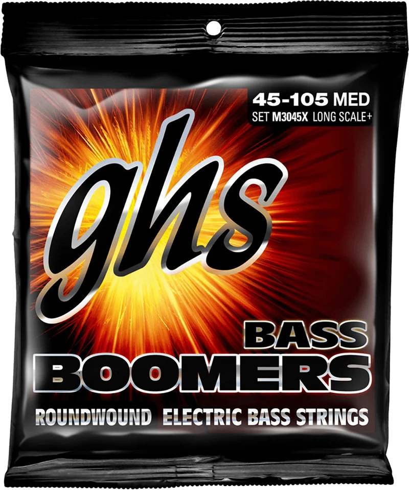 Jeu de cordes basse électrique GHS M3045X Boomers – File rond Extra Long Scale Medium 45-105 (DESTOCKAGE)