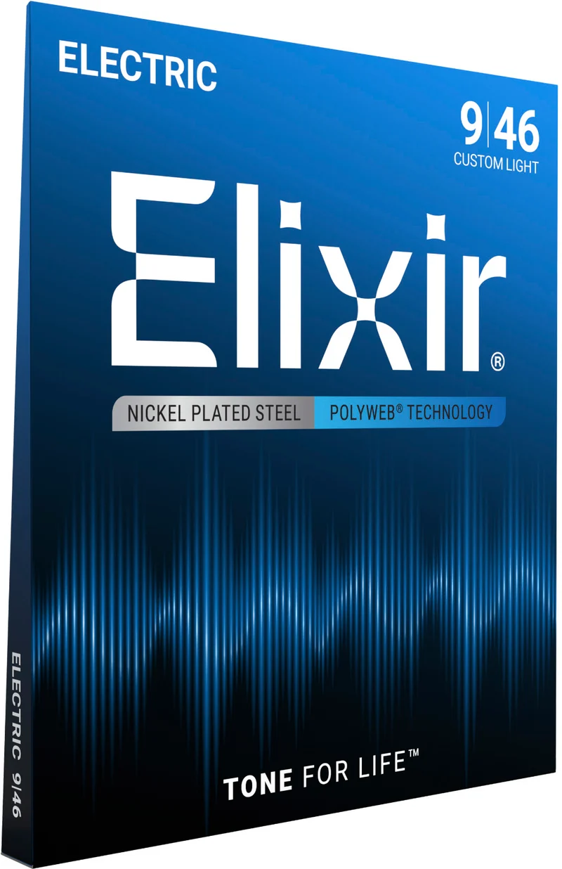 Jeu de cordes guitare électrique ELIXIR 12025 POLYWEB Custom Light 09-46