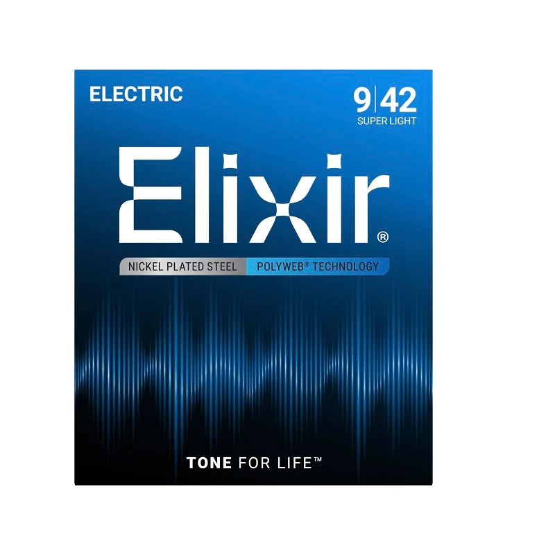Jeu de cordes guitare électrique ELIXIR 12000 Polyweb Super Light 09-42