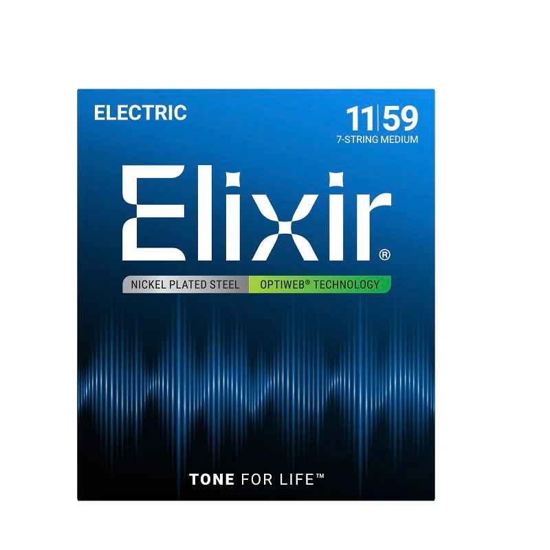 Jeu de cordes guitare électrique ELIXIR 19106 OPTIWEB – 7 cordes Medium 11-59