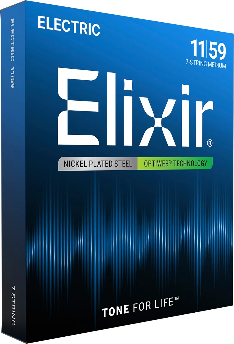 Jeu de cordes guitare électrique ELIXIR 19106 OPTIWEB – 7 cordes Medium 11-59